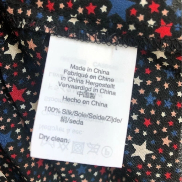 New Madewell 100% Silk Ruffle Wrap Top Starry Night k0208 blouse star print - Picture 10 of 13